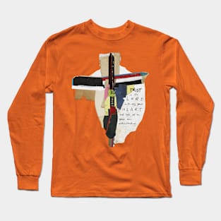 Cross Scripture Collage Art Trust in the Lord Long Sleeve T-Shirt